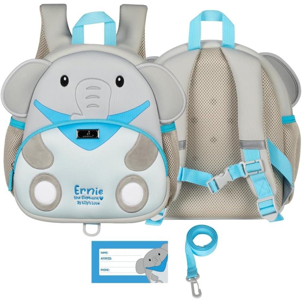 BabbleRoo Toddler Backpack Light & Comfortable Neoprene for Ages 1-3 Elephant